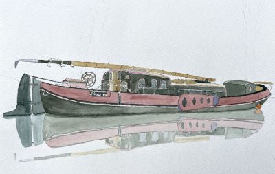 Péniches à Betton sur le canal Ille et Rance - sept 2021